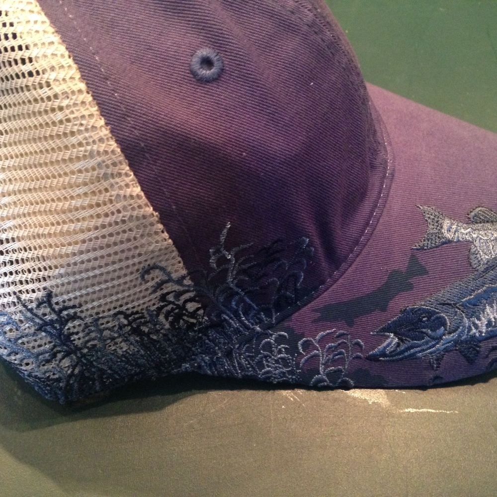 Navy Fish Trucker Hat